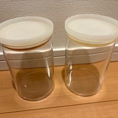 【MUJI 無印良品】耐熱ガラス丸型保存容器・2個セットの画像