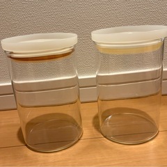 【MUJI 無印良品】耐熱ガラス丸型保存容器・2個セット