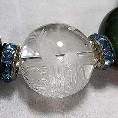 新品展示品　美　開運　幸運　長寿　繁栄　邪気祓　鳳凰水晶　孔雀メノウ　ブレスレット　
の画像