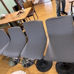 昇降式カウンターチェア4脚