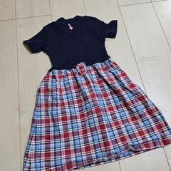 【110】ファミリア FAMILIA エフダッシュ チェックワンピース 子供服の画像