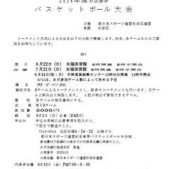 ☆東京 2025年度杉並春季バスケットボール大会☆新スポ連…