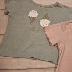 トップス 半袖 カットソー Tシャツ 90cm 90 ピンク グリーンの画像