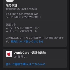 極上品　iPad 第10世代　64GB Wi-Fiモデル　シルバーの画像