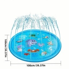 ウォーターマット 屋外芝生ゲームマット 水遊び用 イルカ柄 海の生き物の画像