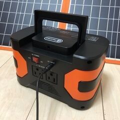 【120】停電対策、巨大地震などの災害時やキャンプに！新品 Flashfish 出力200W ポータブル電源パワーステーション & Flashfish 18V/60W ポータブルソーラーパネルの画像