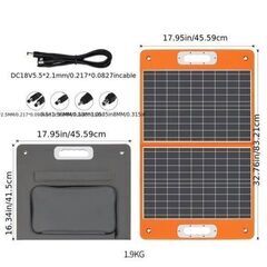 【120】停電対策、巨大地震などの災害時やキャンプに！新品 Flashfish 出力200W ポータブル電源パワーステーション & Flashfish 18V/60W ポータブルソーラーパネルの画像
