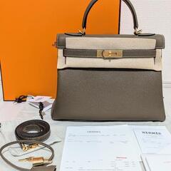 1点のみ！新品エルメス ケリー28内縫い☆エトゥープ☆付属品あり...