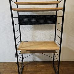 【山善】シェルフデスク