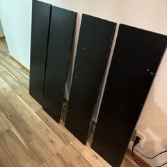 工作　木の板　黒　4枚