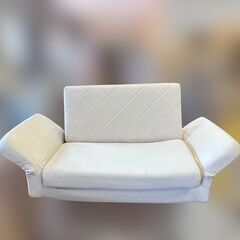 【新品・未使用】肘リクライニング ソファベッド 二人掛け  FF...