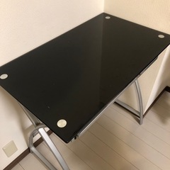 【ヴィンテージ】ガラス天板デスク