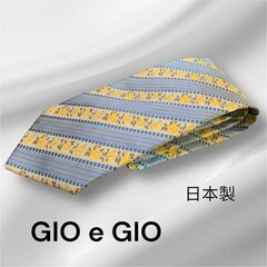 GIO e GIO シルクネクタイ 花柄ストライプ イタリア生地...