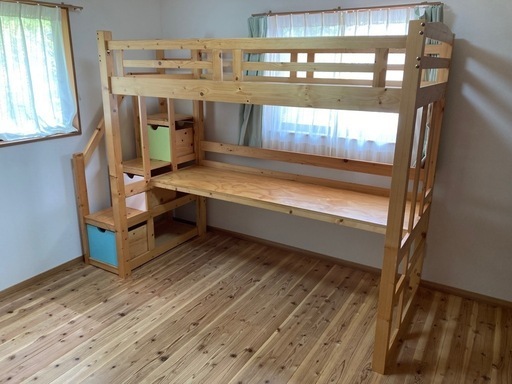 【引き取り希望】Ashby ブラウン ロフトベッド ハイタイプ デスク付き 引き取り希望】Ashby ブラウン ロフトベッド ハイタイプ デスク付き