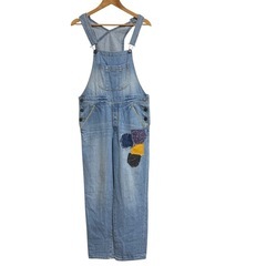 【チチカカ】デニムオーバーオール パッチワーク Sサイズ