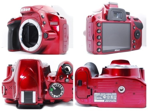 【ほぼ新品】ショット数わずか962回 Nikon D3200 レッド スマホ転送