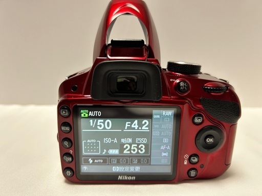 【ほぼ新品】ショット数わずか962回 Nikon D3200 レッド スマホ転送