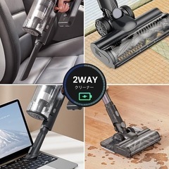 掃除機★水拭き一体型 コードレス 強力吸引 スティッククリーナー 35000Pa サイクロン式の画像