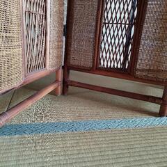 ラタン製衝立  籐製間仕切り アジアンパーテーションの画像