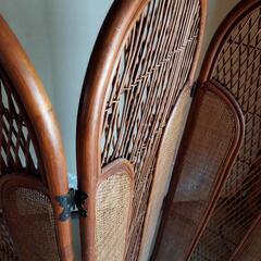 ラタン製衝立  籐製間仕切り アジアンパーテーションの画像