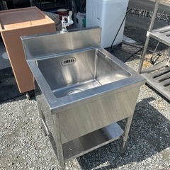 美品　1槽シンク 水栓付属　流し台 600 ステンレス製 業務用...
