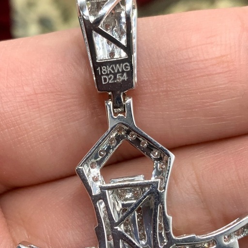 18KWG ダイヤ　クロス　ペンダント　12.6g 2.54ct