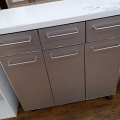 ★ジモティ割あり★  ゴミ箱 ﾎﾜｲﾄ×ｼﾙﾊﾞｰ H73×D3...