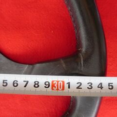 レザーハンドル　３６cm　レトロ車　貴重品の画像