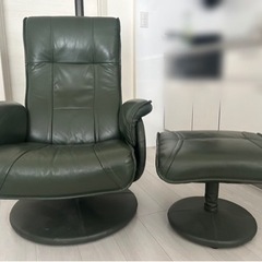 リクライニングソファ 1人用ソファ オットマン付きの画像