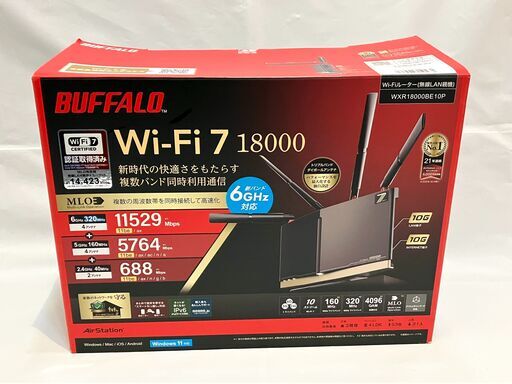 BUFFALO WXR18000BE10P AirStation Wi-Fiルーター Wi-Fi7 18000 無線LAN親機 通信機