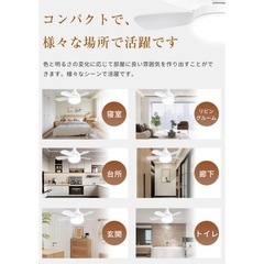 【新品未使用】① LEDシーリングファンライト シーリングファン 調光調色 扇風機 ファン付き照明 換気 天井照明 サーキュレーター 空気循環 小型 省エネの画像