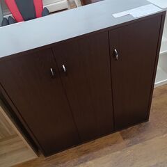 ★ジモティ割あり★  収納棚 ダークブラウン H93×D35×W...