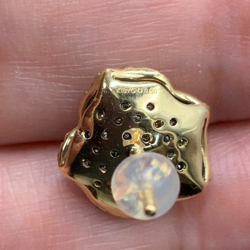 K18YG ダイヤモンド　ピアス　3.8g D0.5ct
