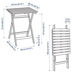 美品【 IKEA - イケア -】木製テーブル 折りたたみ式 の画像