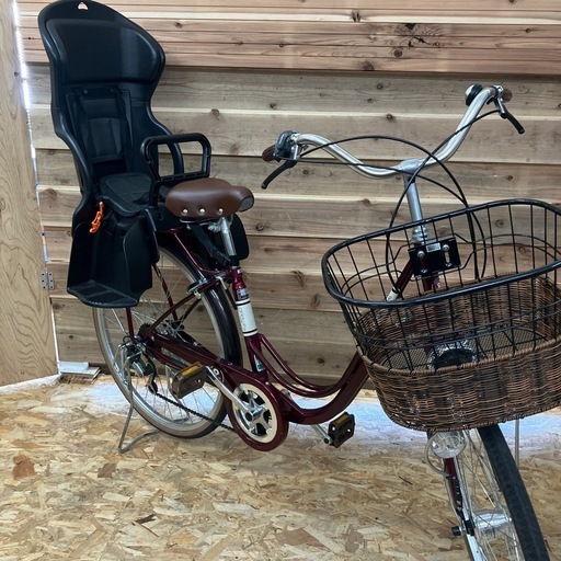 HM ママチャリ 26インチ チャイルドシート付き 6段変速