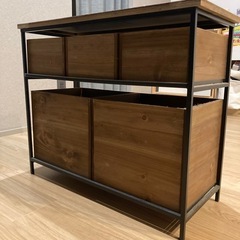 引き渡し決定済:ラック　小物収納　アイアンウッドの画像