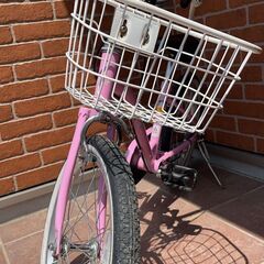 子ども自転車　補助輪付き　中古品　18インチの画像