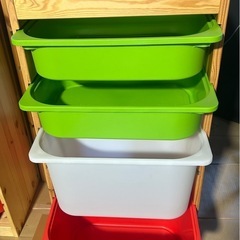 表示価格から500円値下げ中　IKEA トロファスト　収納コンビネーション　ボックス付き　子供部屋　収納棚　TROFAST　イケア　おもちゃ箱の画像