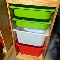 表示価格から500円値下げ中　IKEA トロファスト　収納コンビネーション　ボックス付き　子供部屋　収納棚　TROFAST　イケア　おもちゃ箱の画像