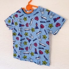 x-girl stage 110cm 半袖 Tシャツ うさぎ スケートボード 星の画像
