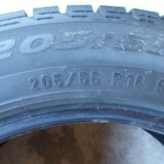 中古タイヤ 4本セット 205/55R16 91Q ピレリ ICE ASIMMETRICO PLUS 冬 スタッドレス 205/55/16の画像
