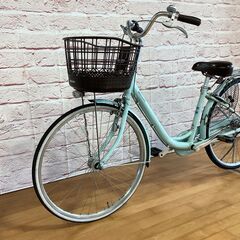 【大人用】整備済中古自転車 ブリヂストン 現行モデルで一番軽い26型アルミーユ ミント色 <自転車のオオムラ 静岡店>の画像