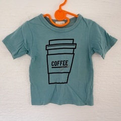 b.ROOM 100cm 半袖 Tシャツ コーヒーカッププリント青緑色