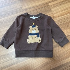 クマさん　裏起毛トレーナー 80