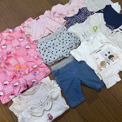 80cm 子ども夏服 14点まとめ売り 甚平･ズボン･肌着･Tシャツ･ロンパースの画像