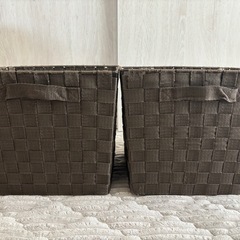 ニトリ　収納ボックス　カゴ　ブラウン