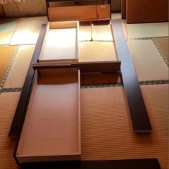 【現地受渡し】木製シングルベッド  引出し、コンセント付き