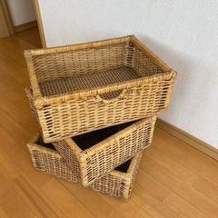 ラタン籠、収納ボックス