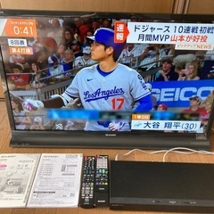 SHARP AQUOS 40インチ液晶テレビ/ブルーレイレコーダー