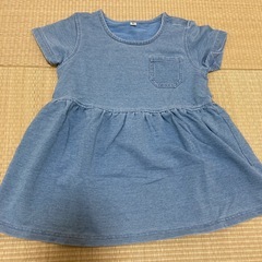 無印　デニム地　チュニックワンピース